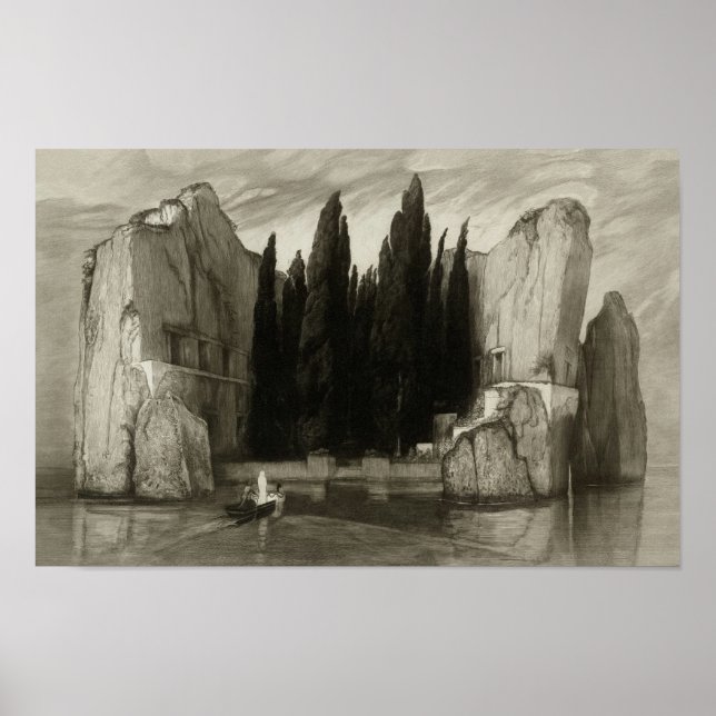 Isle of the Dead - Böcklin Dark Art Print Poster (Vorne)