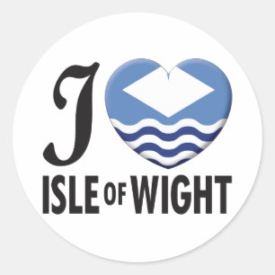 Isle of Wight Liebe Runder Aufkleber