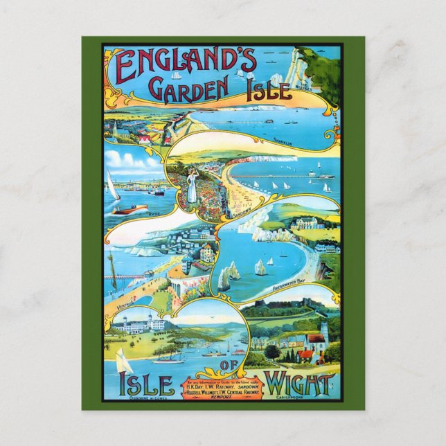 Isle of Wight Pictorial Map Postkarte (Vorderseite)