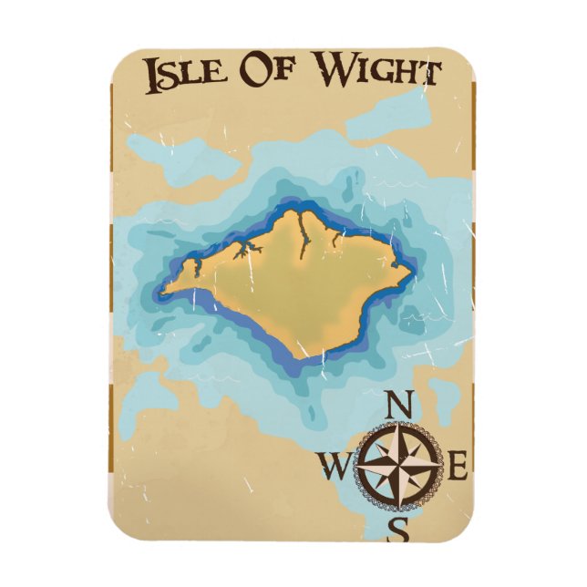 Isle of Wight Treasure Reiseplakat Magnet (Vertikal)