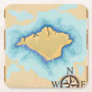 Isle of Wight Treasure Reiseplakat Rechteckiger Pappuntersetzer