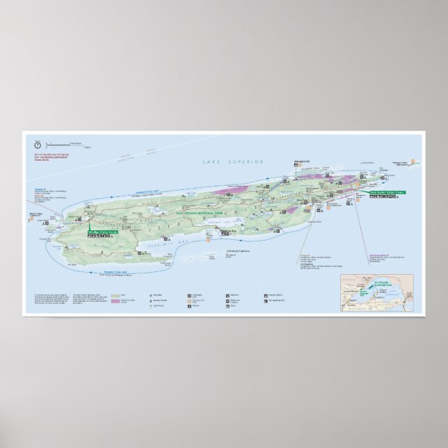 Isle Royale (Michigan) Kartenplakat Poster (Vorne)