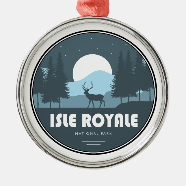 Isle Royale National Park Deer Ornament Aus Metall (Vorne)