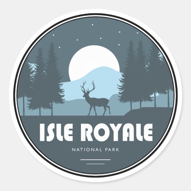 Isle Royale National Park Deer Runder Aufkleber (Vorderseite)