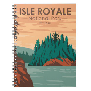 Isle Royale National Park Michigan Vintage Notizblock