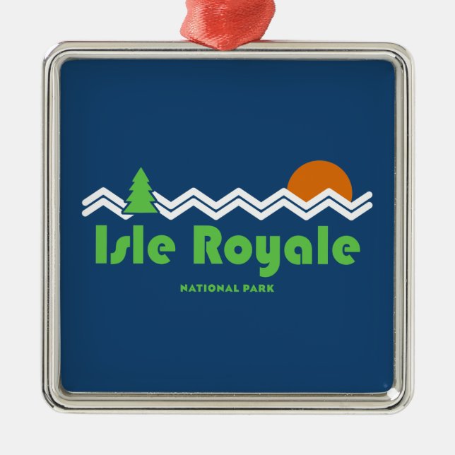 Isle Royale National Park Retro Ornament Aus Metall (Vorne)