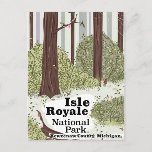 Isle Royale National Park Vintage-Reiseposter Postkarte
