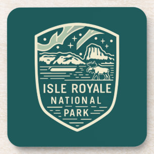 Isle Royale Nationalpark Magical Night Emblem Getränkeuntersetzer