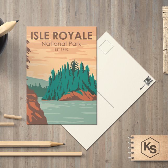Isle Royale Nationalpark Michigan Vintag Postkarte (Von Creator hochgeladen)