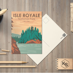 Isle Royale Nationalpark Michigan Vintage Postkarte