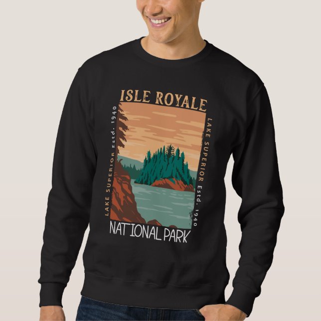 Isle Royale Nationalpark Seen Superior Distressive Sweatshirt (Vorderseite)