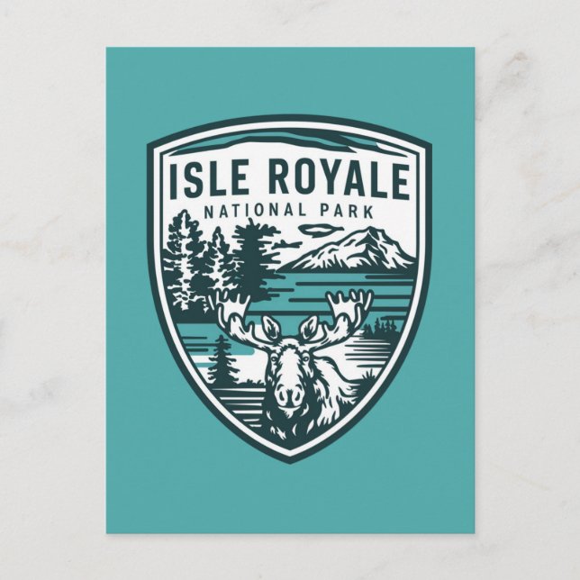 Isle Royale Nationalpark Wildlife Emblem Feiertagspostkarte (Vorderseite)