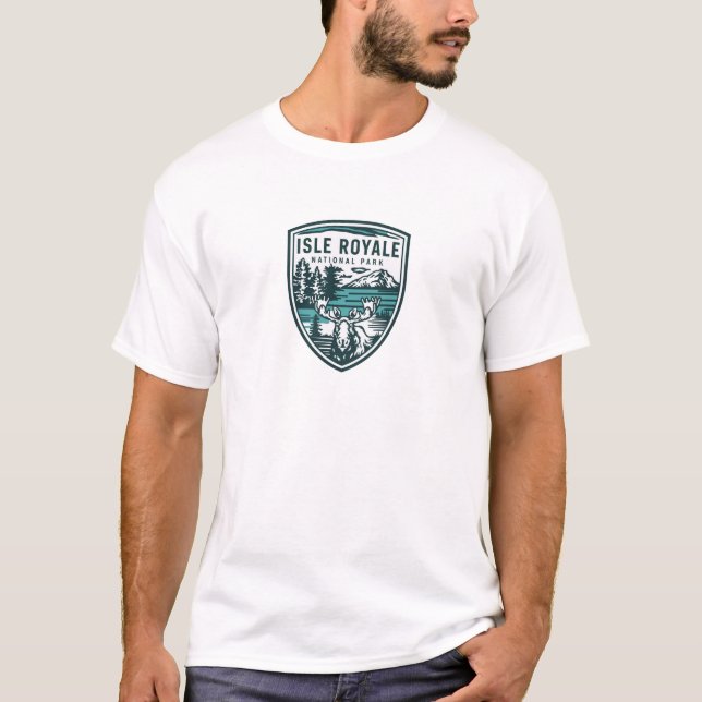 Isle Royale Nationalpark Wildlife Emblem T-Shirt (Vorderseite)