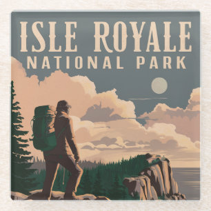 Isle Royale Nationalpark Zurpackung Reisen Art Glasuntersetzer