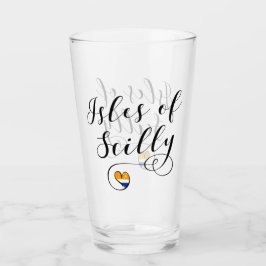 Isles of Scilly Flag Herz Glas
