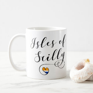 Isles of Scilly Flag Herz Kaffeetasse