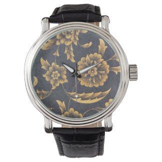 "Islimi", goldene und schieferfarbene Armbanduhr