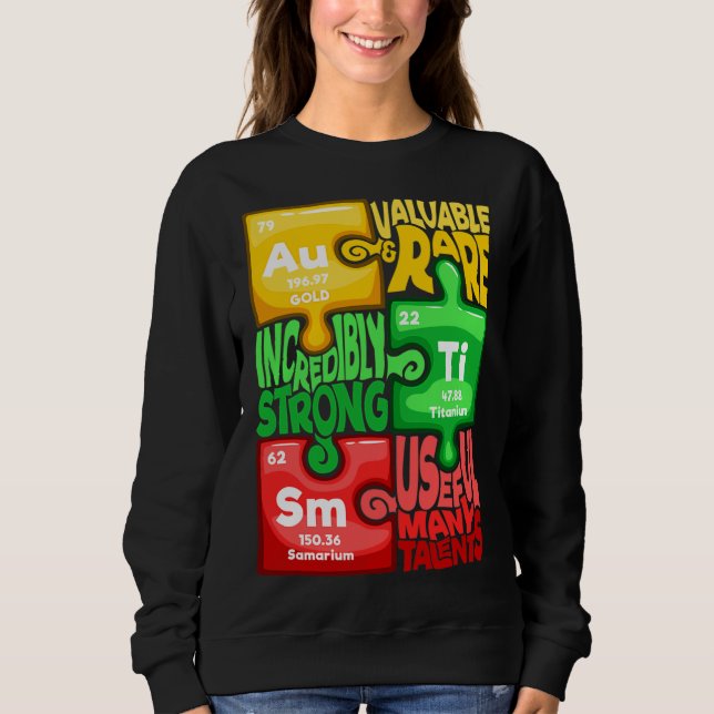 Ism Puzzle Chemistry Time Table Elements Autismus  Sweatshirt (Vorderseite)