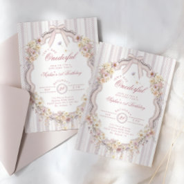 Isn't She Onederful Vintage Bow Girl 1st Birthday Einladung