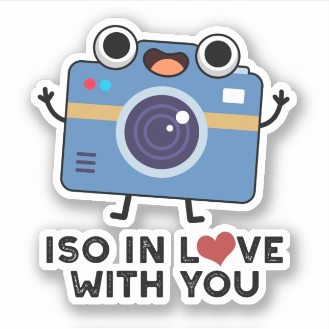 ISO in Liebe mit Ihrem lustigen Kamerapuffer Aufkleber (Vorderseite)