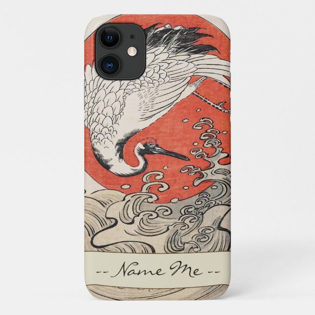 Isoda Koryusai Kranwellen und aufgehende Sonne Case-Mate iPhone Hülle (Rückseite)