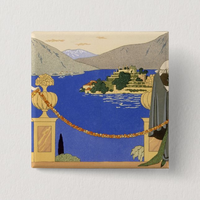 Isola Bella, Abendskleider entwarf durch Redfern, Button (Vorderseite)