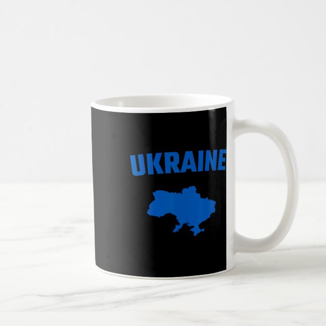 Isolated Blue Silhouette Of A Map Of Ukraine  Kaffeetasse (Rechts)