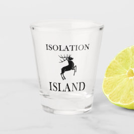 Isolation Island Hinweis Schnapsglas