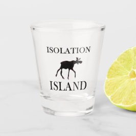 Isolation Island Hinweis Schnapsglas