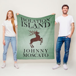 Isolation Island Hirsch Hinweis Design Fleecedecke
