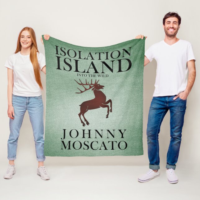 Isolation Island Hirsch Hinweis Design Fleecedecke (Beispiel)