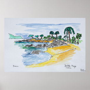 Isolella-Strand, Ajaccio   Korsika, Frankreich Poster