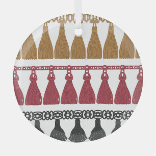 Isolierte Quasten-Fransen-Girlande-Set. Ornament Aus Glas
