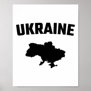 Isolierte schwarze Silhouette einer Karte der Ukra Poster