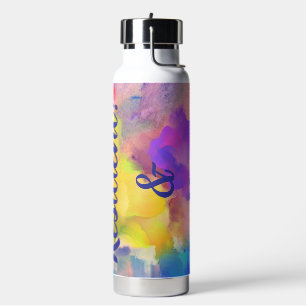Isolierte Wasserflasche mit Strohhalm Trinkflasche
