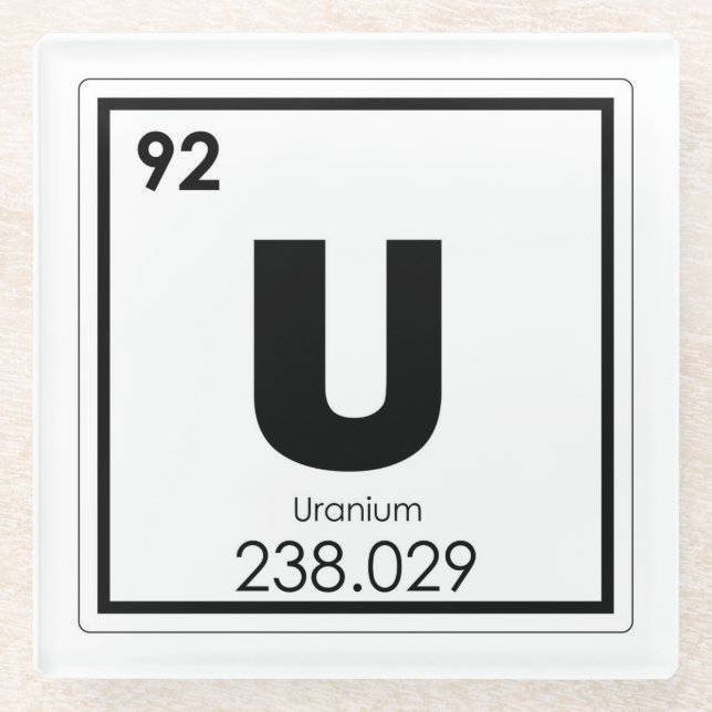 Isomalchemikalienformel für Uran Glasuntersetzer (Vorderseite)
