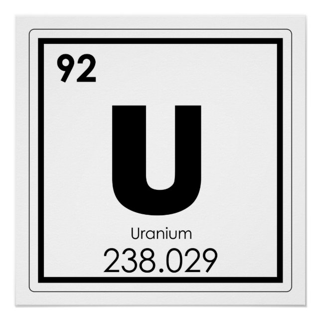 Isomalchemikalienformel für Uran Poster (Vorderseite)