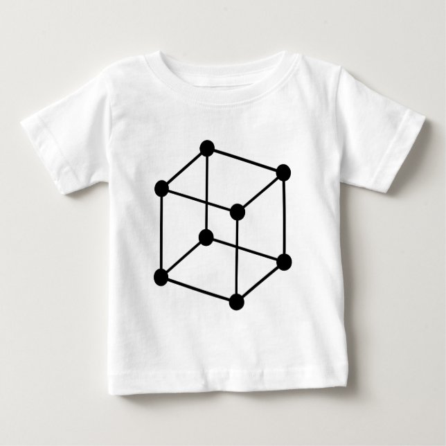 Isometric Cube Motif - Schwarz Baby T-shirt (Vorderseite)