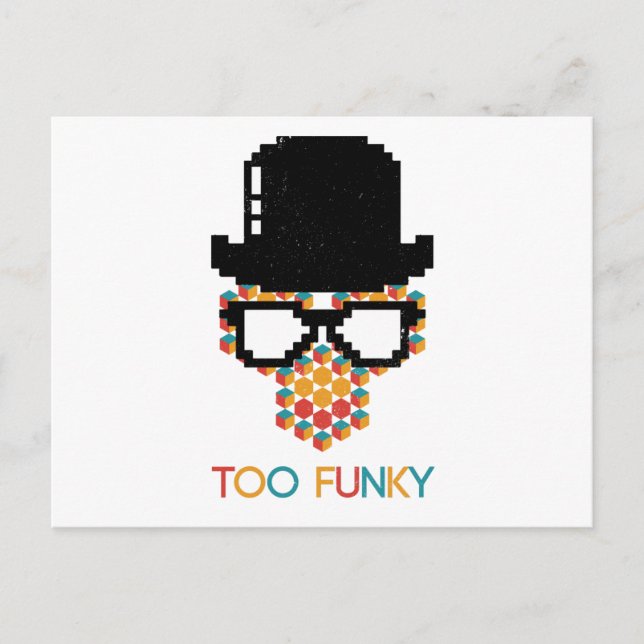 Isometric Funky Monkey Cube Muster Postkarte (Vorderseite)