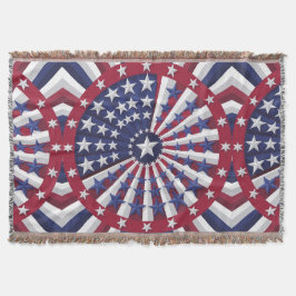 Isometric USA Flag Pattern Decke