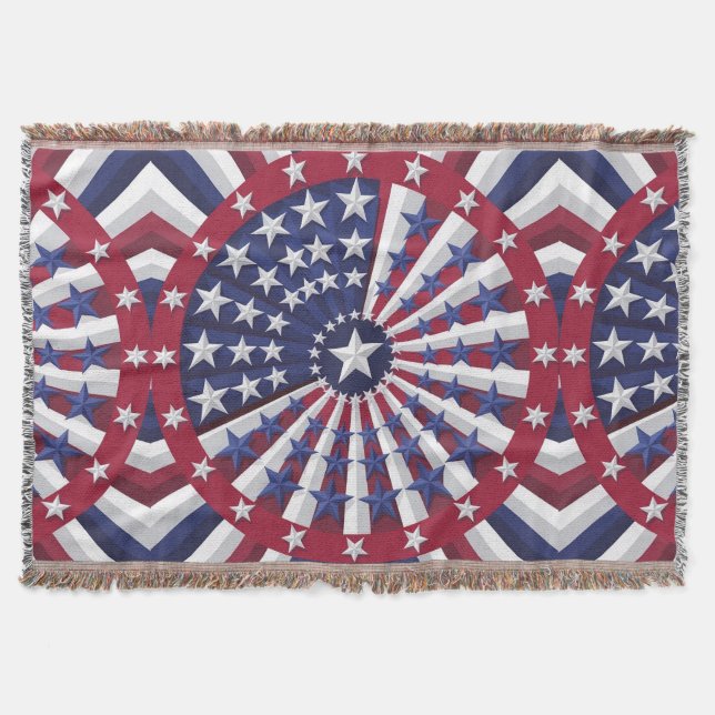 Isometric USA Flag Pattern Decke (Vorderseite)