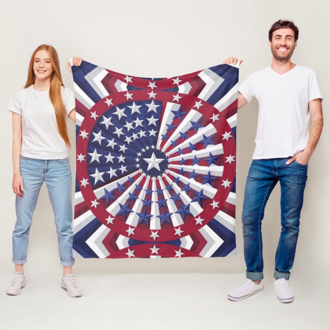 Isometric USA Flag Pattern Fleecedecke (Beispiel)