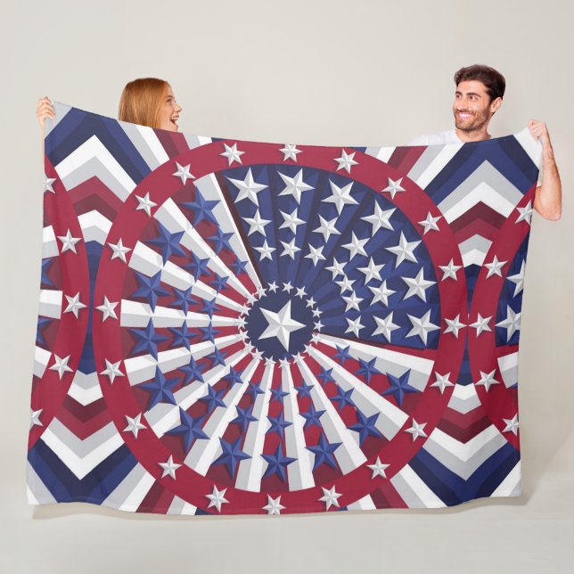 Isometric USA Flag Pattern Fleecedecke (Beispiel)