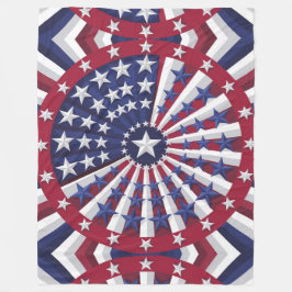 Isometric USA Flag Pattern Fleecedecke