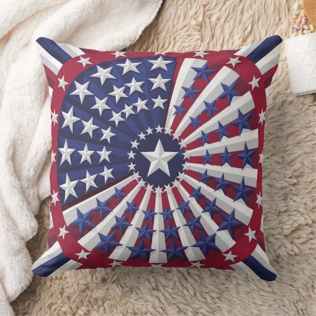 Isometric USA Flag Pattern Throw Kissen (Decke)