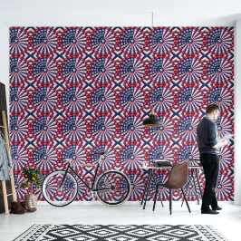 Isometric USA Flag Pattern Wallpaper & Vorhang Tapete