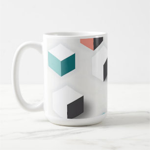 Isometrische 3D-Würfel Geometrisches Abstraktes Mu Kaffeetasse