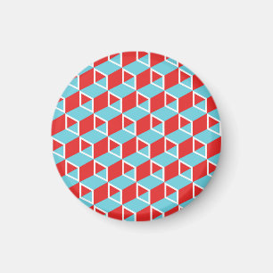 Isometrische Würfel: Farbiger Vintage-Hintergrund. Magnet