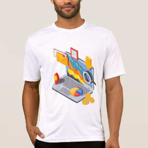 Isometrischer Laptop für Business-Datenanalyse T-Shirt