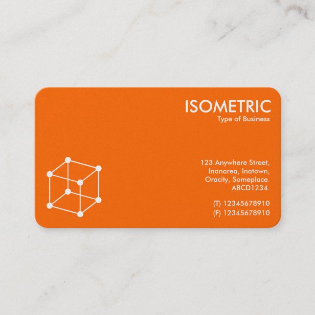 Isometrisches Cube Motif - Orange/Grau Visitenkarte (Vorderseite)
